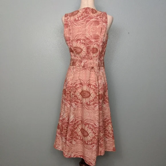 Tapemeasure sleeveless tank dress. Dusty pi - Picture 2 of 5